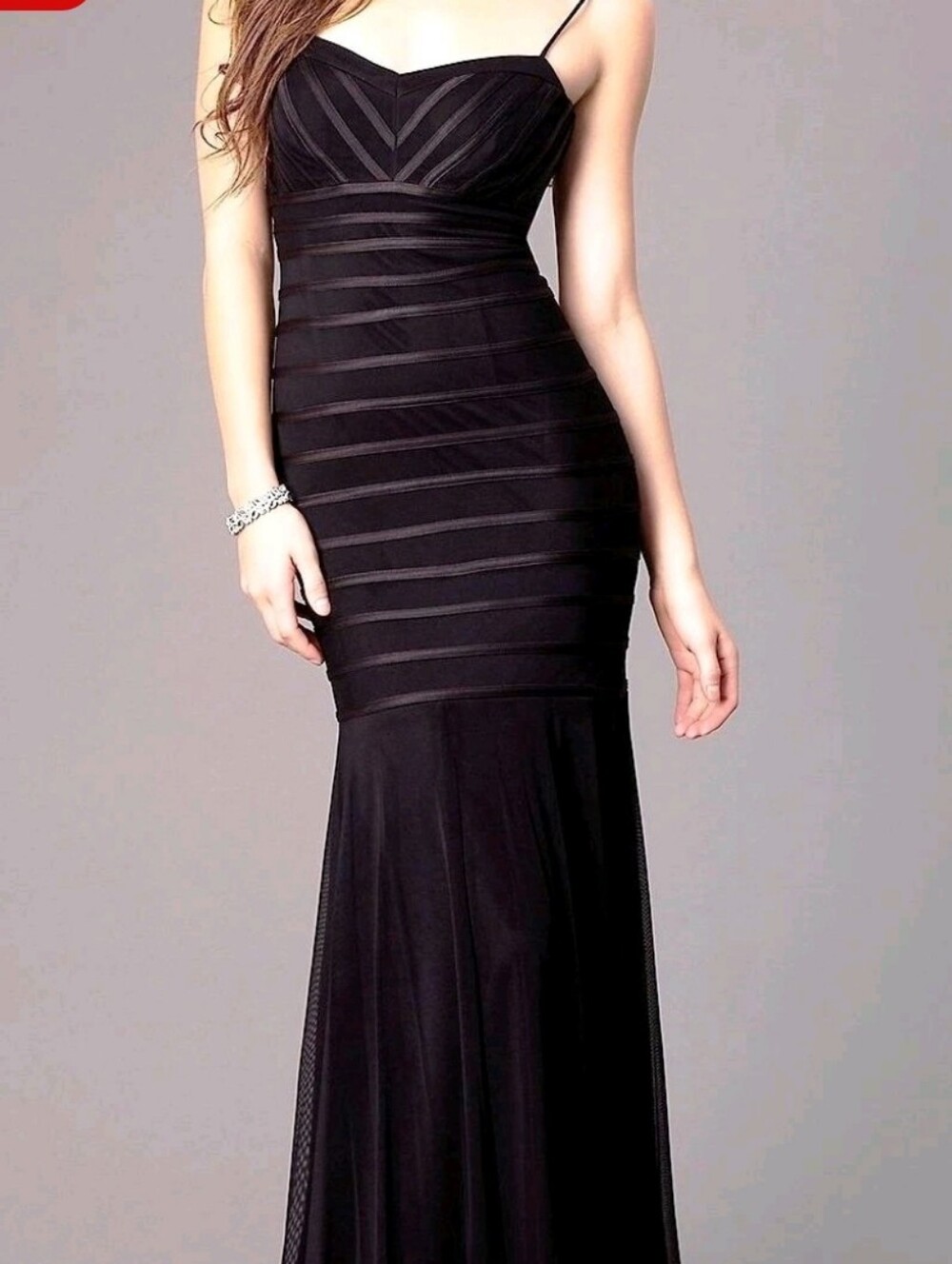 Betsy & Adam Sweetheart Mermaid Gown Formal Evening Event Maxi Bodycon Black 2